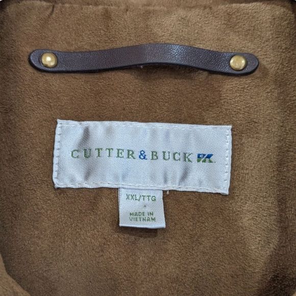 Cutter & Buck Men's Camel Tan Faux Suede Button & Zip Up Jacket Size XXL - Picture 7 of 11